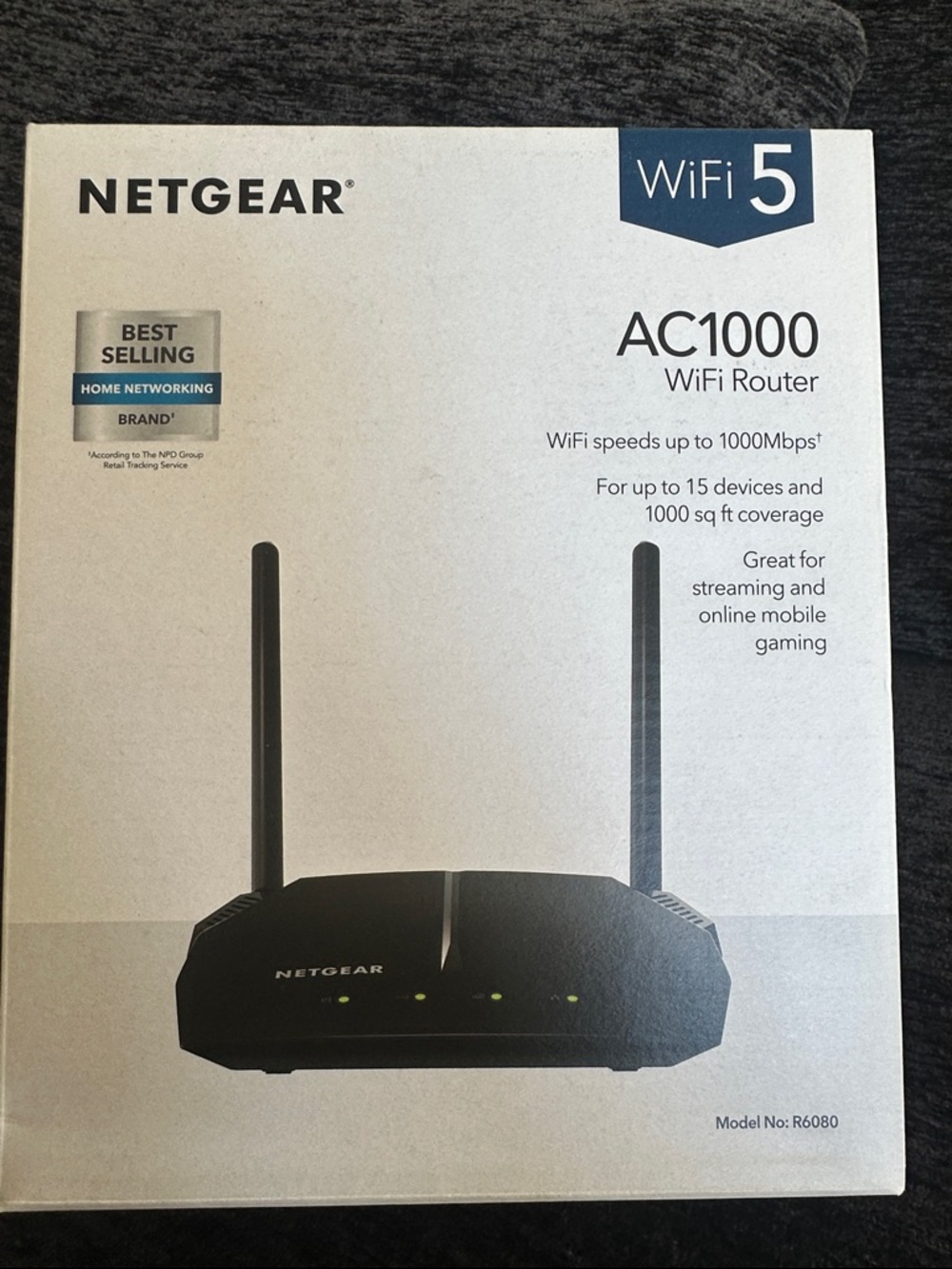 NETGEAR AC1000 WiFi 5 Router in black